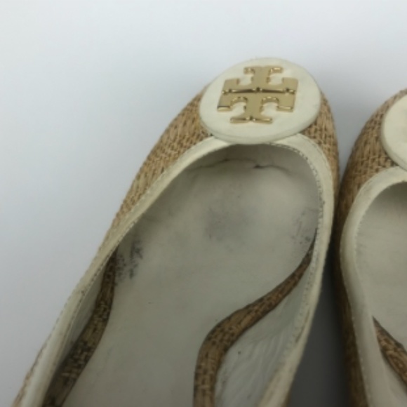 Tory Burch Straw Linen Wedges 7.5M - Picture 6 of 8